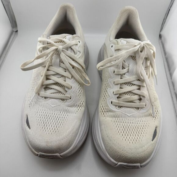 Hoka Bondi 9 Women’s Size 9 Wide White Running Walking Sneakers Comfort Travel - Picture 1 of 14